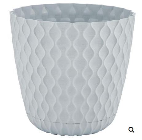 Горшок для цветов InGreen Wave с дренажной сеткой и съемным поддоном 4,7л,  D205мм, Утренний туман